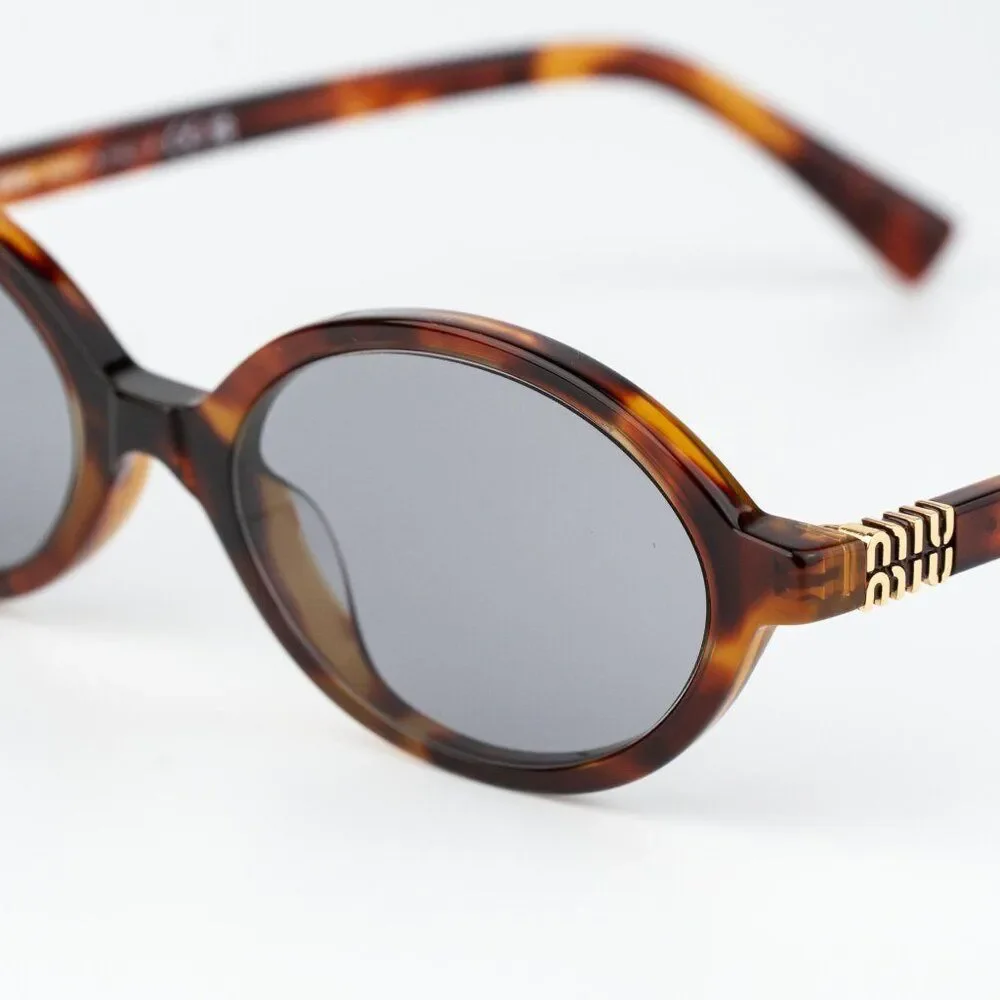 Miu Miu REGARD Men Sunglasses Havana Mahogany Grey MU04ZS 21C40O NEW AUTHENTIC